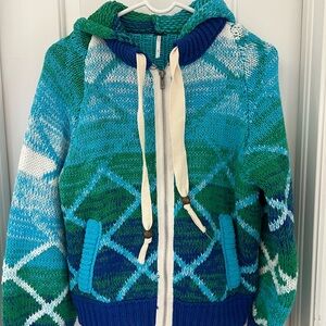 Free People Multicolor Knit Hoodie